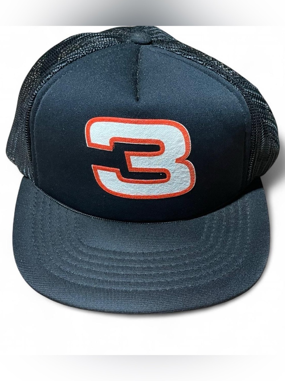 Vintage Dale Earnhardt Hat Trucker Hat Number 3 Black Cap NASCAR Unworn